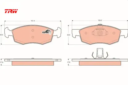 Ön balata doblo 01 albea palıo 96 trw 77362205/ 77363496/ 55170904 resmi