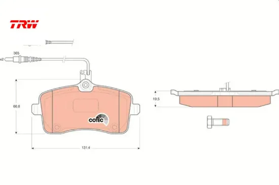 Ön balata p407 sw 1.6 2.0 hdı 2.0 1.8 16v 110 fap 05/04 > trw 4254.22/ 4253.47/ 4252.77/ 4253.35 resmi