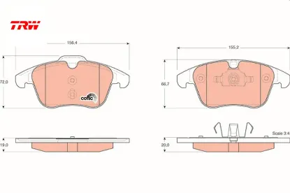 On fren balatası evoque 12-18 freelander 2 06-14 / mondeo ıv 07 /> v70 ııı 09>15 xc70 ıı 09>12 trw me6g9j2k021ab/ 30793941/ lr027309 resmi