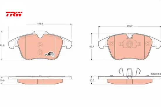 On fren balatası evoque 12-18 freelander 2 06-14 / mondeo ıv 07 /> v70 ııı 09>15 xc70 ıı 09>12 trw me6g9j2k021ab/ 30793941/ lr027309 resmi
