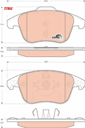 Ön balata c4 pıcasso 06 >11 > p5008 1.6 16v-2.0 16v-2.0 hdı 08 >12 >p3008 12 > ds4 11 > ds5 12 > trw 1647874080/ 4253.62/ 4253.97/ 4254.77 resmi