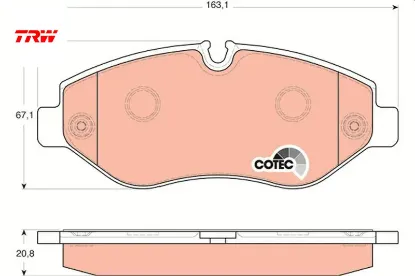 Fren balatası on w639 w447 b906 . Crafter 30-35-50 trw a0044208320/ 2e0698151 resmi