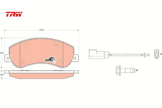 On fren balatası transıt v348 06 14 a.ceker 11 / amarok 2.0tdı 10 fişli trw 6c112k021b9a/ 1371402/ 2h0698151 resmi