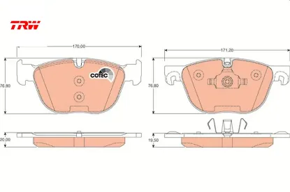 Fren balatası on e70 e71 f15 f85 f16 f86 trw 34116852253 resmi