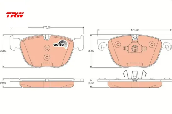 Fren balatası on e70 e71 f15 f85 f16 f86 trw 34116852253 resmi