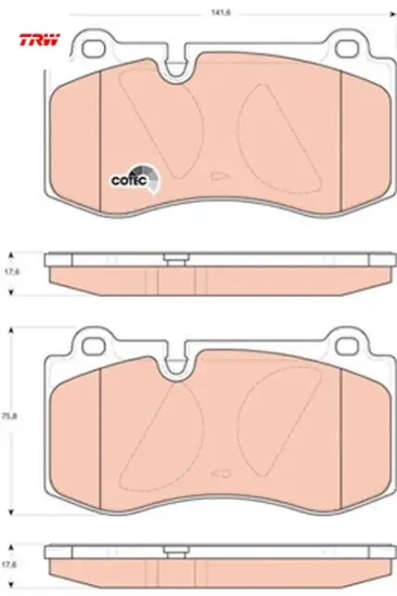 Fren balatası on mercedes w211 w221 c216 r230 trw a0044208020 resmi