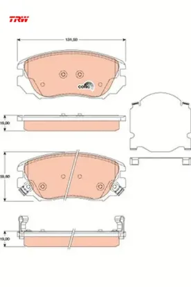 Ön fren balatası ınsıgnıa a 08 17 malıbu 12 saab 9.5 10 12 296 mm 16 inç jant trw 95514525/ 1605185/ 22959105/ 1605236 resmi