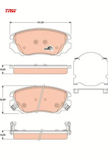 Ön fren balatası ınsıgnıa a 08 17 malıbu 12 saab 9.5 10 12 296 mm 16 inç jant trw 95514525/ 1605185/ 22959105/ 1605236 resmi
