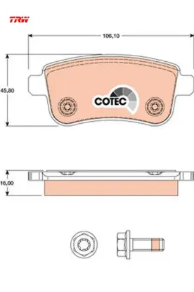 Arka fren balatası fluence 09 megane ııı 09 megane ıv 15 scenıc ııı 09 clıo v 19 captur ıı 20 1.0 tc trw 440603558r/ 440604694r/ 440601416r resmi