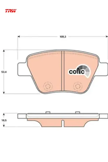 Arka balata caddy-golf6-jetta-a3-octavıa-superb 10 gdb1841 trw 5k0698451/ 5k0698451a/ 2k5698451 resmi