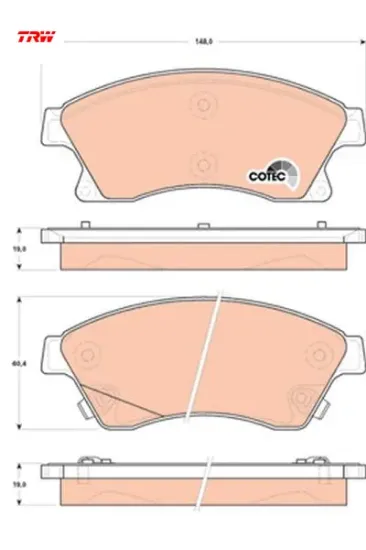 Ön balata 15 ınc astra j 1.3 cdtı-1.4-1.4 turbo-1.6 1.7 cdti 2.0cdti 10 aveo 11 cruze 11 trw 95530019/ 1605169/ 1605261/ 13412272 resmi