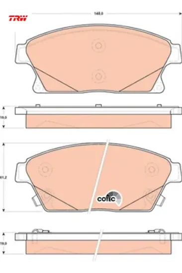 Ön fren balatası astra j 10 mokka 13 zafıra c 11 cruze 09 trax 11 16 inç 300mm trw 1605178/ 1605135/ 13412810/ 1680880380 resmi