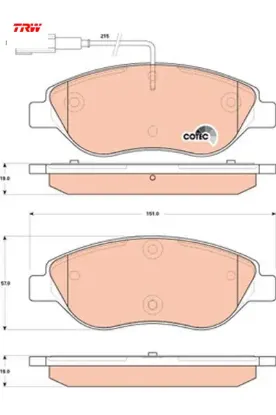 Ön fren balatası fişli bravo ıı 08 14 egea hb 15 mıto 08 15 lancıa delta ııı 08 14 1.3d mtj 1.4tb 1. Trw 77365188/ 77365808/ 71770002 resmi