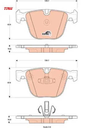 Fren balatası arka bmw f07 f01 f02 f03 f04 trw 34216775342/ 34216790966 resmi