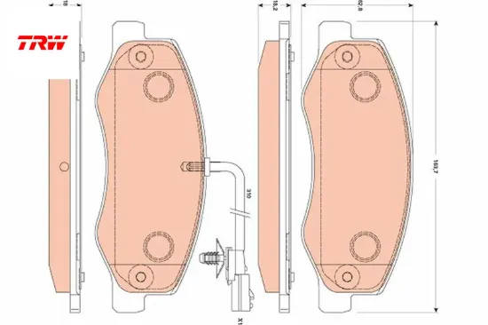 Fren balatası arka renault master ııı 10> opel movano b 10> 2.3dci çift teker karsan jest trw 440600866r/ 440600941r/ 4421289 resmi