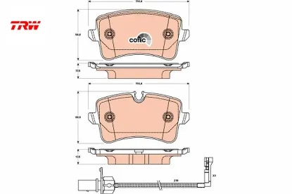 Arka balata audı a4 r84 12 a5 13 a6 11 a7 14 q5 12 2.0tdi 3.0tdi porsche macan 14 trw 4g0698451/ 4g0698451a resmi