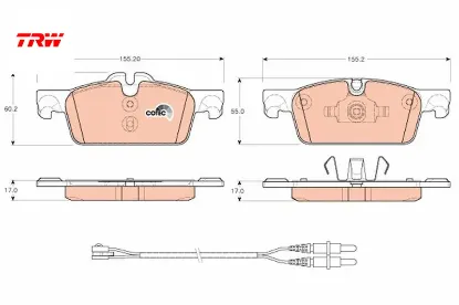 Ön fren balatası peugeot p508 10 18 1.6 vtı 1.6 thp 1.6hdı 2.0hdı 2.2hdı 283mm cap trw 4254.A6/ 1647863080/ 1647863180 resmi