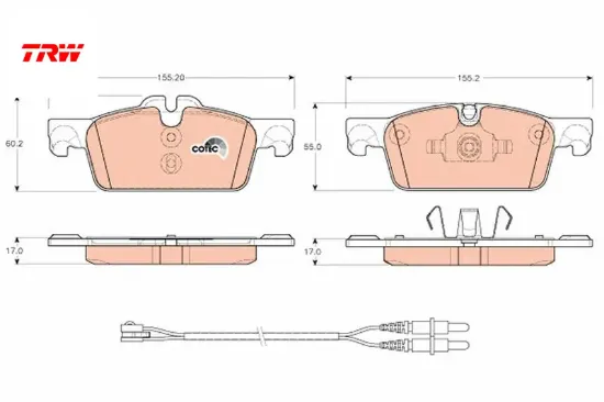 Ön fren balatası peugeot p508 10 18 1.6 vtı 1.6 thp 1.6hdı 2.0hdı 2.2hdı 283mm cap trw 4254.A6/ 1647863080/ 1647863180 resmi
