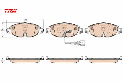 Ön balata golf7-a3-leon-tıguan-passat-octavıa-superb 12 trw 8v0698151/ 2k5698151/ 5q0698151b resmi