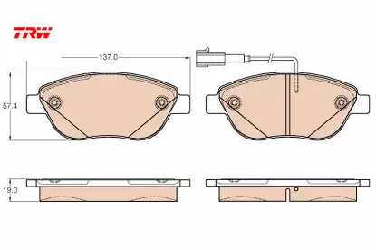 Ön balata fıat lınea 1.6d 09 > euro5 motor çift fişli trw 77365865 resmi
