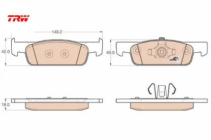 Ön fren balata clıo ıv 12 logan ıı 12 sandero ıı 12 trw 410602581r/ 410605612r/ 410605951r resmi