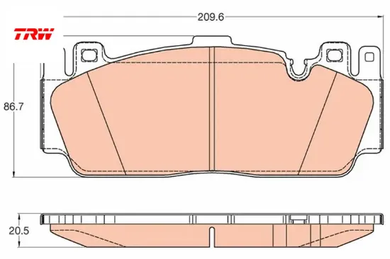 Fren balatası on m2 f22 m5 f10 m6 f12 f13 f06 trw 34112284369/ 34112284369 resmi