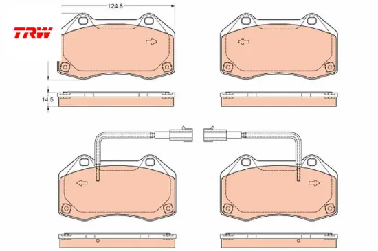 Ön fren balatası 4c spıder 13 20 1.8 tbi punto evo 09 12 1.3d mtj trw 77366718/ 77365830 resmi