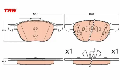 Ön balata focus 04>18 cmax 07>19 kuga ı -ıı 08>14 v40 19> c30 06>12 s70 08>13s40 04>12 v50 04>12 maz trw av6j2k021aa/ 3m512k021ab/ 30742030 resmi