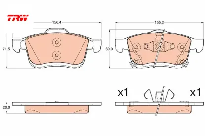 Ön balata 500l 1.4 13 > 1.4lpg 14 >1.6 d multijet 13 > trw 77366915 resmi