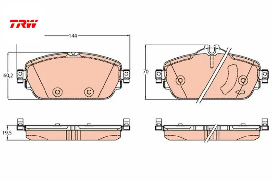 Fren balatası on w205 s205 c205 a205 w213 s213 a238 trw a0004209703 resmi