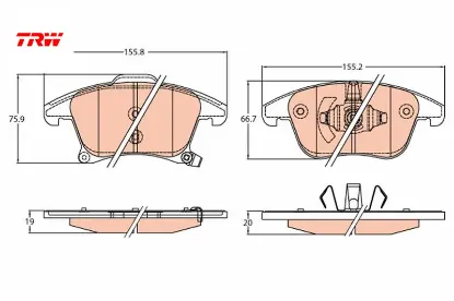 On fren balatası galaxy s-max 15 mondeo ıv 14 16 jant trw dg9c2k021ee/ 1917494/ 2014119 resmi