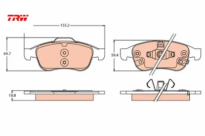 Ön balata 500x 15 renegade suv 14 trw 77367213/ 77367369 resmi