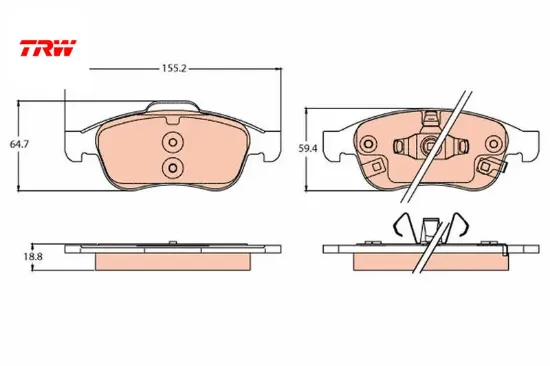 Ön balata 500x 15 renegade suv 14 trw 77367213/ 77367369 resmi