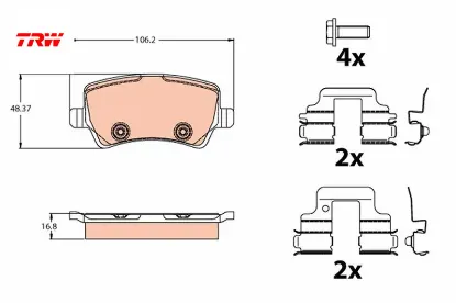 Arka balata mondeo 07 >galaxy 06 > smax 06 > s60 >s80 06 >v70 07 >v60 xc60 freelander 2.2 06 > 31317 trw 6g912m008fd/ 30794554/ lr027129 resmi