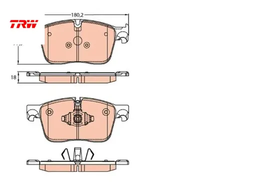 Fren balatası on range velar l560 17 . Jaguar xf sportbrake x260 xf ıı x260 xe x760 ı-pace x590 f-pa trw lr160437/ t2h21043 resmi