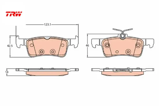 Disk fren balatası arka aks fıesta vıı 2017- trw ktk1bc/ 2m007/ ac/ 2123543 resmi