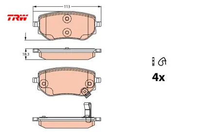 Fren balatası arka x-class w470 .  Navara d23. D23t 2.3 dci 15 trw a4704230600/ d40605ju0a resmi