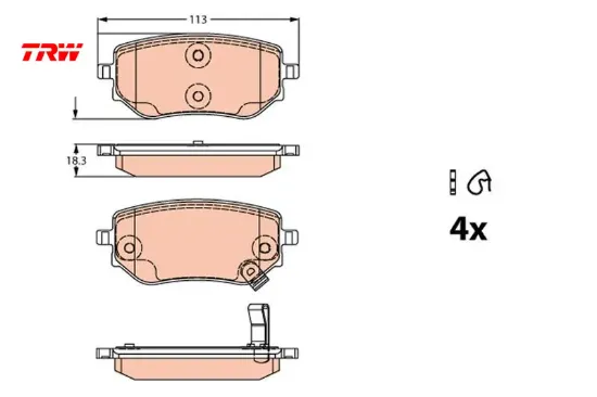 Fren balatası arka x-class w470 .  Navara d23. D23t 2.3 dci 15 trw a4704230600/ d40605ju0a resmi
