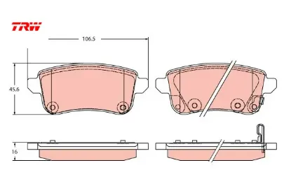 Arka fren balatası renault zoe 16> captur ıı 20> 1.0tce 1.3tce 1.6e tech trw 440606659r resmi