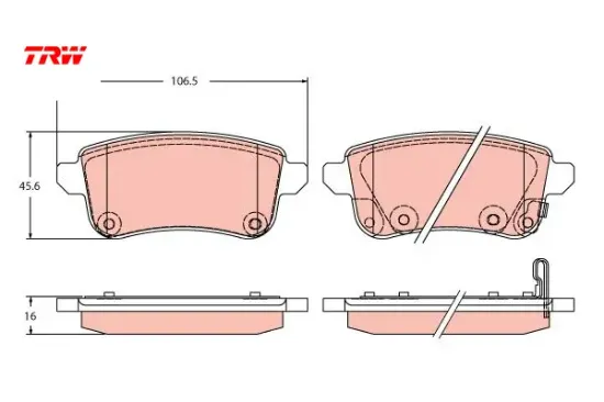 Arka fren balatası renault zoe 16> captur ıı 20> 1.0tce 1.3tce 1.6e tech trw 440606659r resmi
