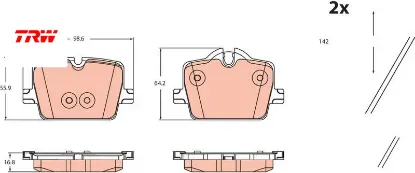 Fren balatası arka bmw g42 g20 g21 g28 g22 g23 g26 g29 trw 34206888831 resmi