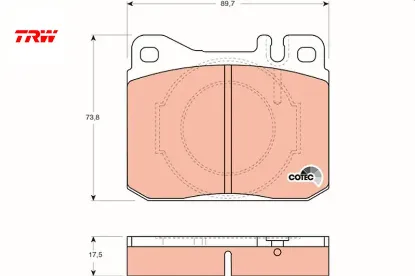 Fren balatası on mercedes w123 c123 w126 c126 r107 trw a0014209920 resmi