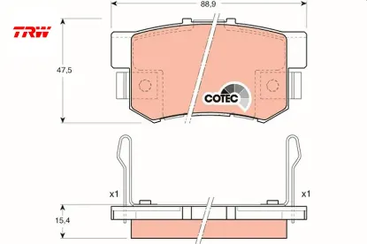 Arka fren balata cıvıc 1.6l d16 vtec vtı 01-05 / 1.4l 1.6l 96-01 / 1.6l r16a2 vtec sedan 06-> / acco trw 43022s5aj00/ 43022s6de50/ 43022s2a000 resmi