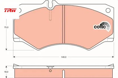 Fren balatası on mercedes g-class w460 w461 w463 trw a0084204020 resmi