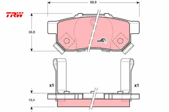 Arka balata cıvıc v 1.6 ie vtec-1.6 vtı 95-01 jazz ıı 1.2 802-08 > 1.4 02 > abs li trw 43022saae51/ 06430saae50/ wva21312 resmi