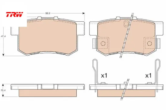 Arka fren balata cıvıc 1.6l d16 vtec vtı 01-05 / 1.4l 1.6l 96-01/ suzukı sx4 1.6l m16a rw416 05-> trw 43022s5aj00/ 43022s6de50/ 43022s2a000 resmi