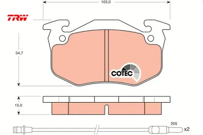 Ön balata renault r5 72>85 clıo ı 91>98 express 85>92 twıngo ı 93>07 fişli trw 7701203842/ 7701205277/ 7701202517 resmi