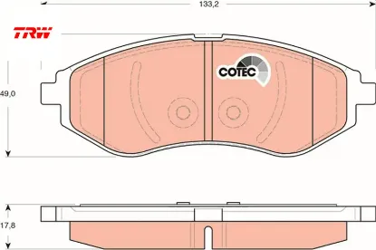 Ön fren balatası chevrolet aveo 05> kalos 02> trw 94566892/ 96534653/ pw892497/ wva23974 resmi