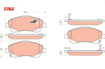 Ön balata avensıs 1.8-2.0-2.0d-4d 2.4 03-08 corolla verso 1.6-1.8- 2.0 2.2d-4d 04-09 trw 0446505130/ 0446505131/ wva23768 resmi