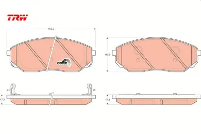 Ön balata kıa sorento 2.4 02 2.5 crdı 02 06 3.3 06 3.5 v6 02 trw 581013eu00/ 581013ee00/ wva24092 resmi